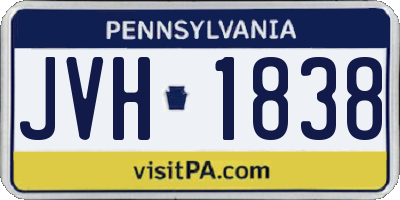 PA license plate JVH1838