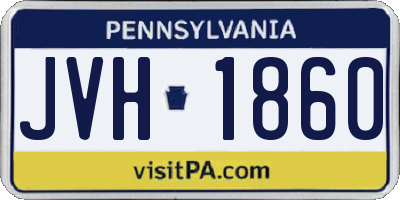 PA license plate JVH1860