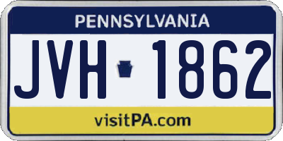 PA license plate JVH1862