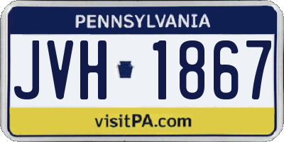 PA license plate JVH1867