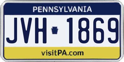PA license plate JVH1869