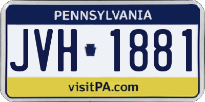 PA license plate JVH1881