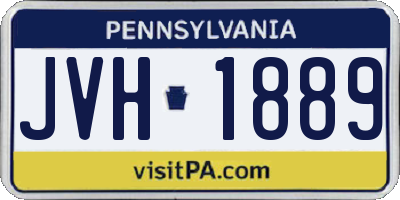 PA license plate JVH1889
