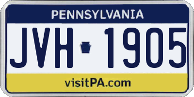 PA license plate JVH1905