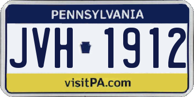 PA license plate JVH1912