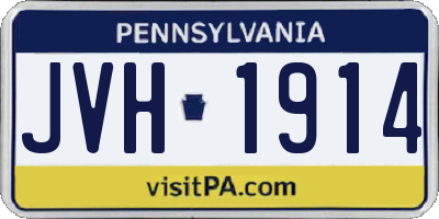PA license plate JVH1914