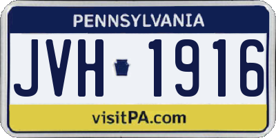 PA license plate JVH1916