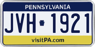 PA license plate JVH1921