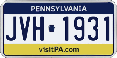 PA license plate JVH1931