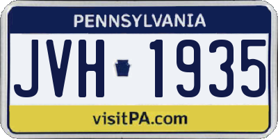 PA license plate JVH1935