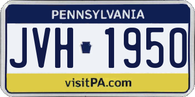 PA license plate JVH1950