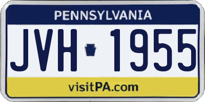 PA license plate JVH1955