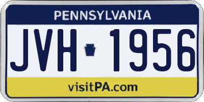 PA license plate JVH1956