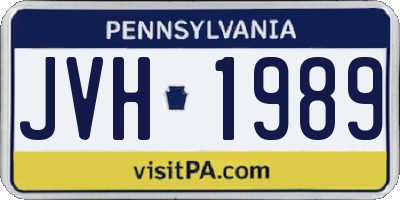 PA license plate JVH1989