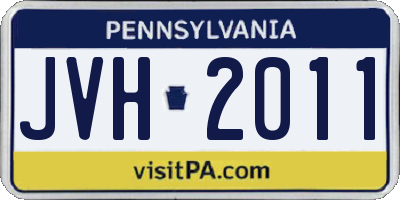 PA license plate JVH2011