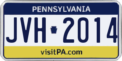 PA license plate JVH2014