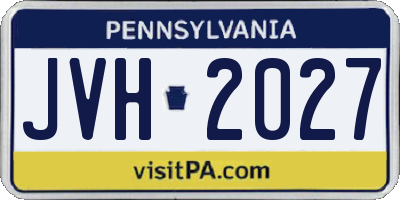 PA license plate JVH2027
