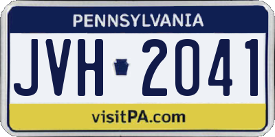 PA license plate JVH2041