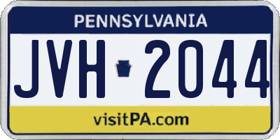 PA license plate JVH2044