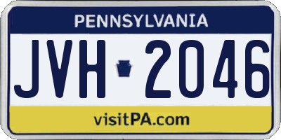 PA license plate JVH2046