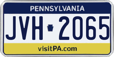PA license plate JVH2065