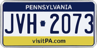 PA license plate JVH2073
