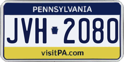 PA license plate JVH2080