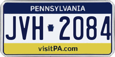 PA license plate JVH2084