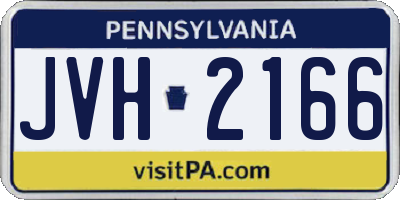 PA license plate JVH2166