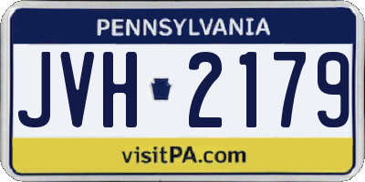 PA license plate JVH2179
