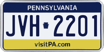 PA license plate JVH2201