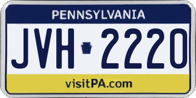 PA license plate JVH2220