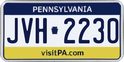 PA license plate JVH2230