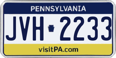 PA license plate JVH2233