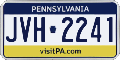PA license plate JVH2241
