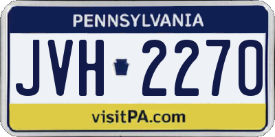 PA license plate JVH2270
