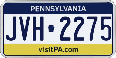 PA license plate JVH2275
