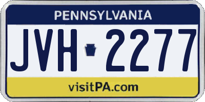 PA license plate JVH2277