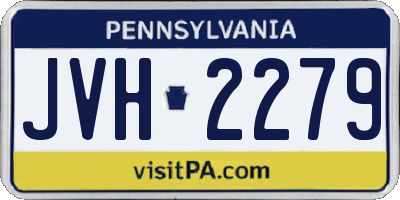 PA license plate JVH2279