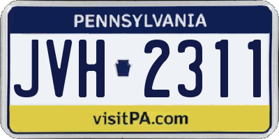 PA license plate JVH2311