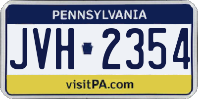 PA license plate JVH2354