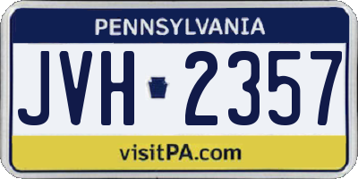 PA license plate JVH2357