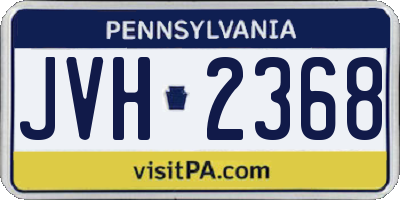PA license plate JVH2368