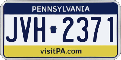 PA license plate JVH2371