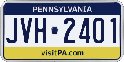 PA license plate JVH2401