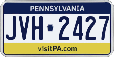 PA license plate JVH2427