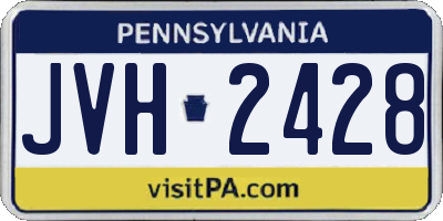 PA license plate JVH2428