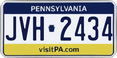 PA license plate JVH2434