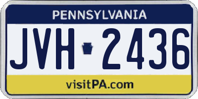 PA license plate JVH2436