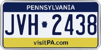 PA license plate JVH2438